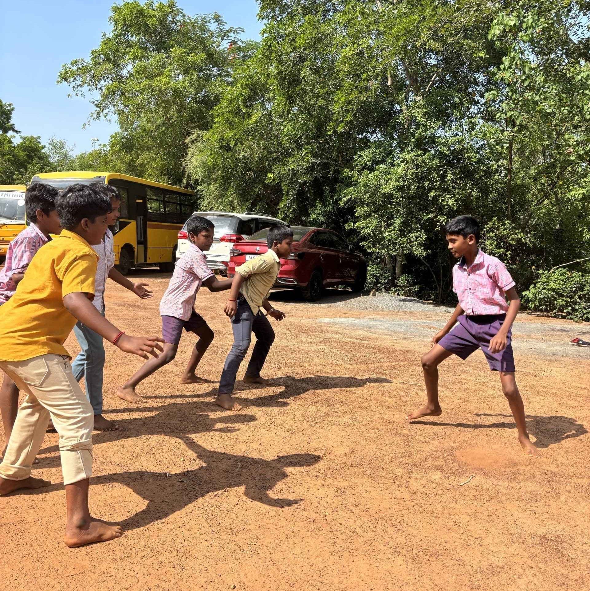 students playing Kabaddi